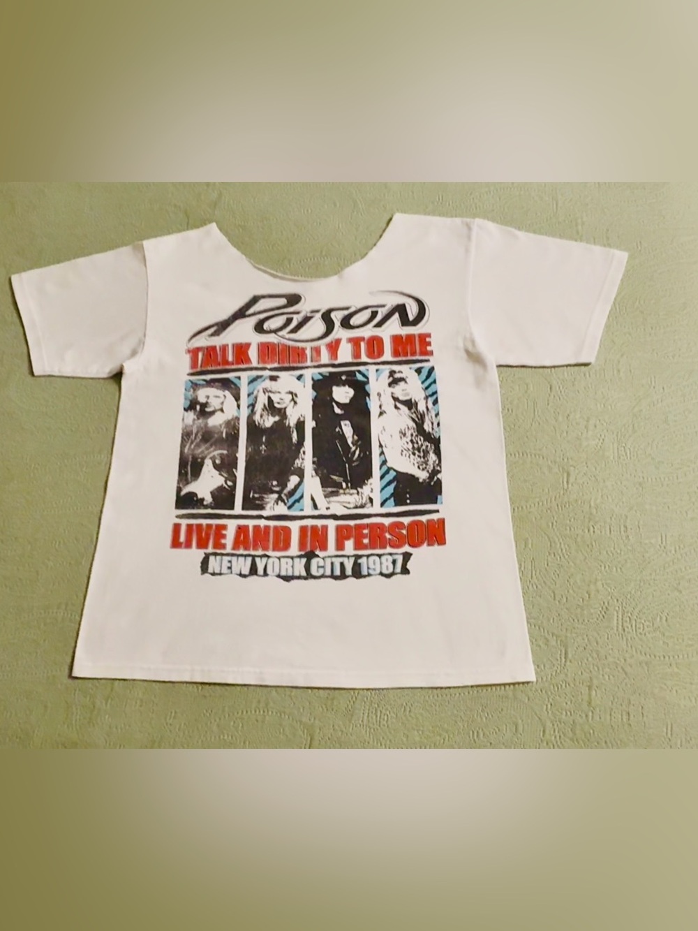 Vintage Poison T-Shirt Talk Dirty To Me 1987 NYC, lrg, used.